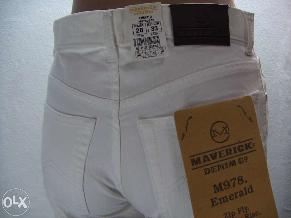 spodnie damskie jeans maverick białe nowe