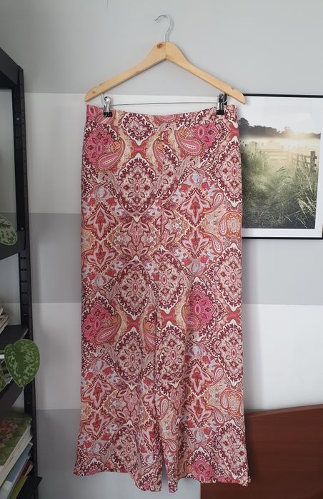 Spodnie z viskozy wzorzyste letnie Only r. XL