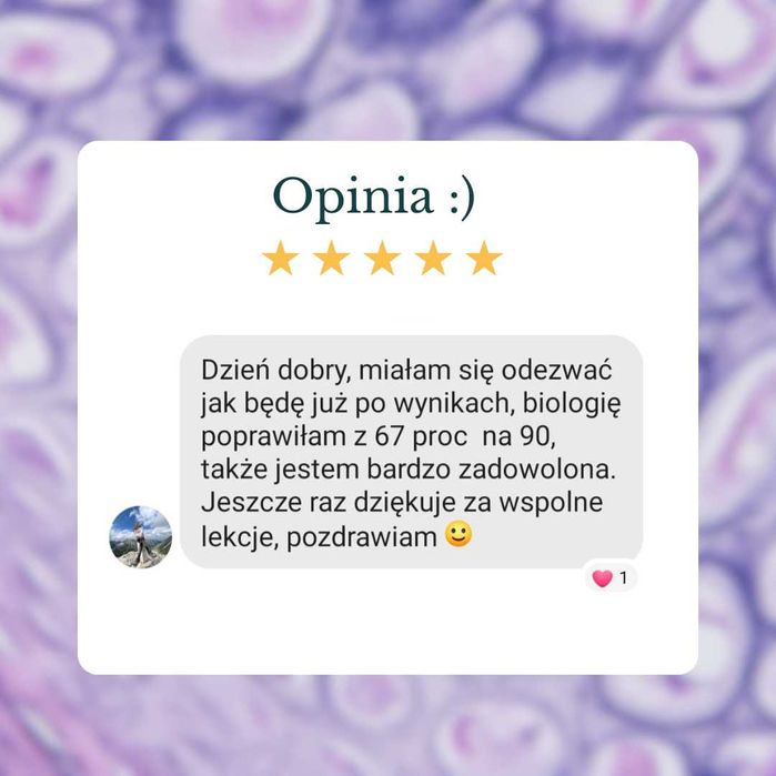 Biologia warsztaty maturalne, korepetycje. Nauczycielka, egzaminator.