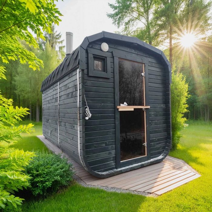 Sauna 2x3 m Ogrodowa Beczka Panorama – Fińska Ruska Bania z Piecem