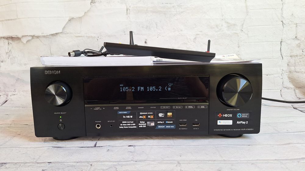 7.2 Denon AVR-X1600 Wi-Fi BT Heos 4K60p eARC DSD Spotify Atmos Vision