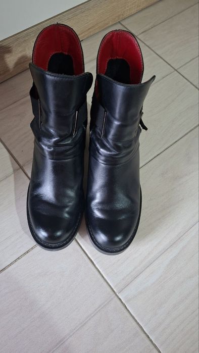 Жіночі черевики, Натуральна шкіра, чорні, 39, весна осінь