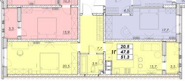 1-room apartment apartment by the address st. Kulikovo pole pl Oktyabrskoy revolyutsii pl (area 51,3 m²) - Atlanta.ua - photo 6