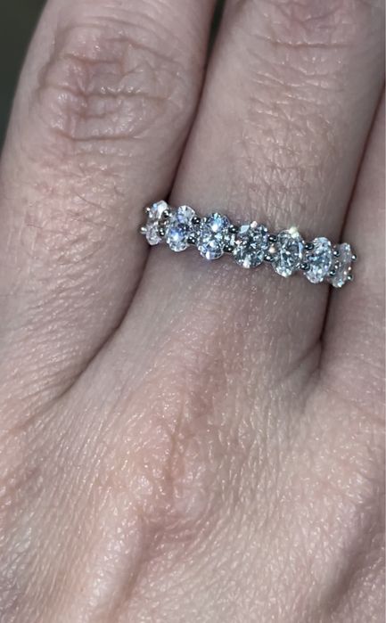 Кольцо , полудорожка с муассанитами 1.80ct серебро 925