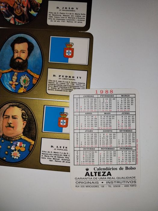 Calendários Reis de Portugal  - Coleção Completa