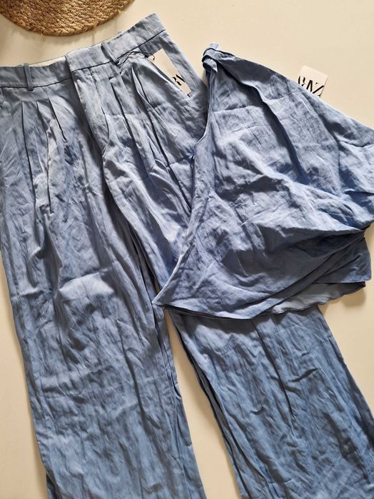 Костюм  zara S-M штаны брюки топ жатый