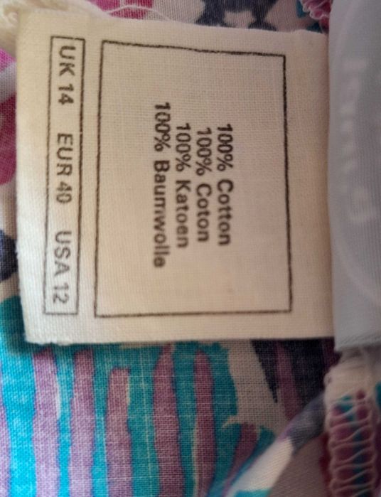 Różowa niebieska bawełniana sukienka Laura Ashley vintage retro