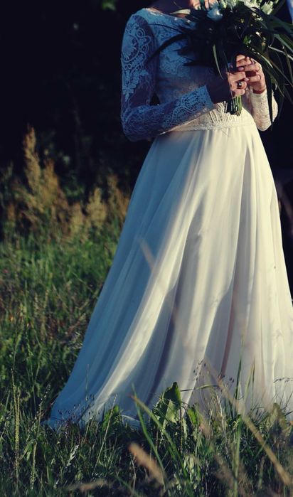 Sukienka ślubna boho + dlugi welon