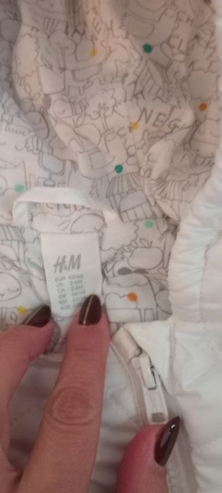 Kombinezon wiosna/ jesień biały 62/68 H&M