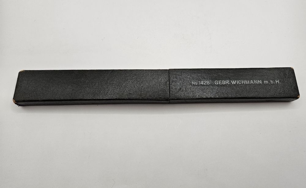 Zabytkowy suwak logarytmiczny Gebr. Wichmann No. 1428 z etui | Vintage