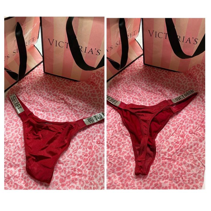 Gładkie satynowe stringi vs victoria secret rozmiary kolory