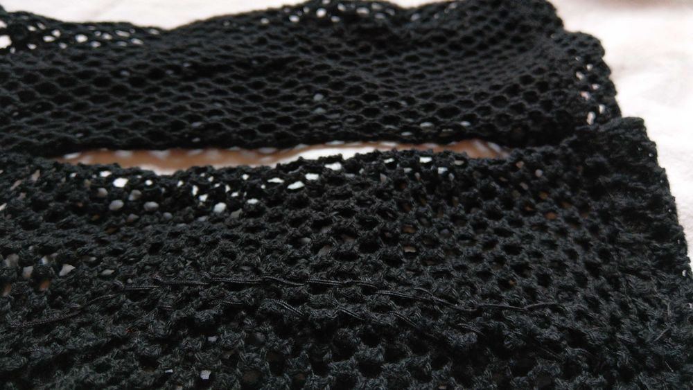 Czarne ażurowe rękawiczki mitenki kabaretki handmade wysyłka