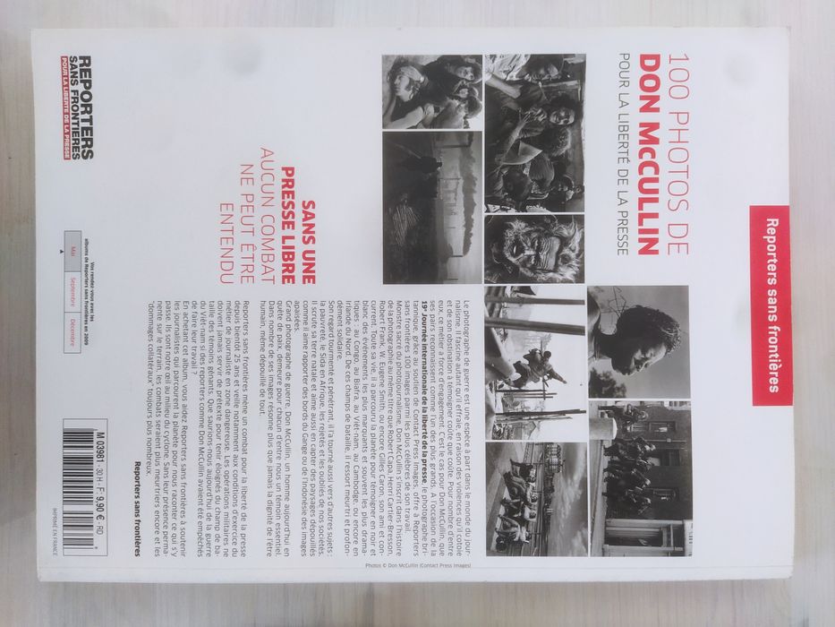Revista "100 Fotos de Don McCullin" dos Repórteres Sem Fronte