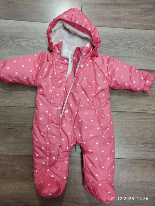 Зимовий теплий комбінезон для дівчинки,розмір 68