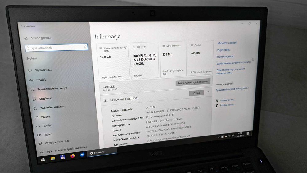 Laptop Dell Latitude 7490 14 cali LTE 4G