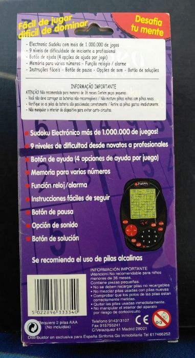 Jogo eletrônico Soduku Chalenger