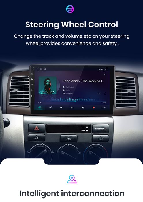 Rádio Android 9" Toyota Corolla E120 E130 Carplay GPS wifi 32GB NOVO