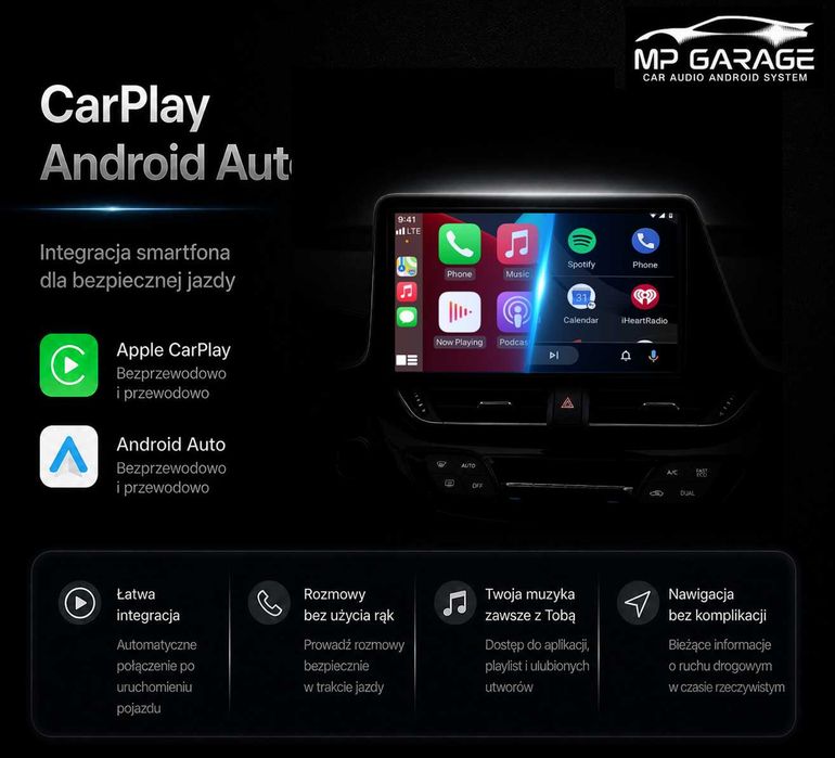 Toyota CH-R Radio Nawigacja Android 14 LTE CarPlay AndroidAuto Montaż Gwarancja PL