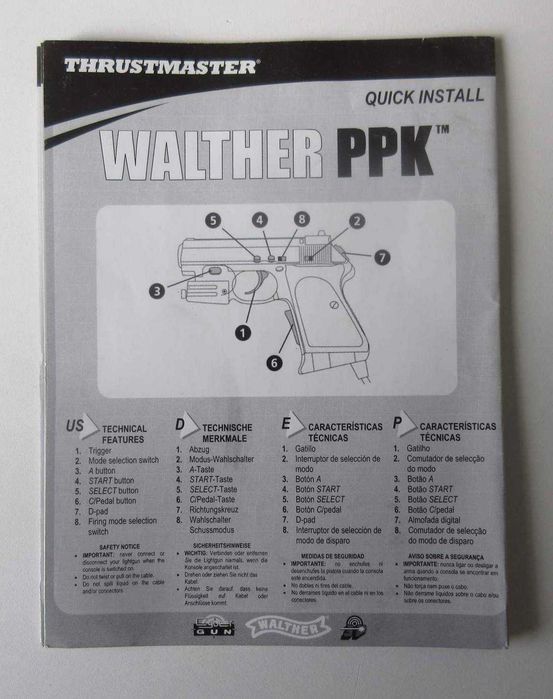 PLAYSTATION 2 PS2 - Pistola Walther PPK