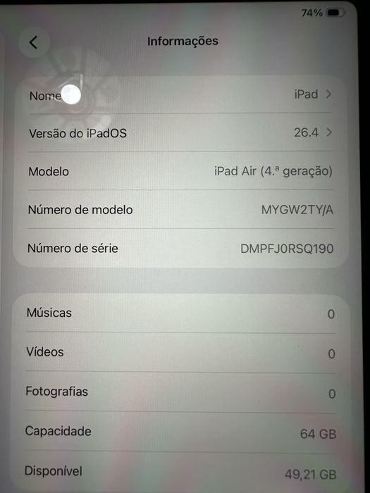 Vendo ipad air 4 cellular 64 gb