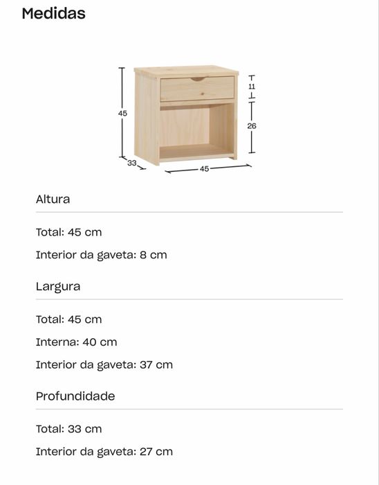 Cama + Mesa cabeceira  mueble lufe madeira natural