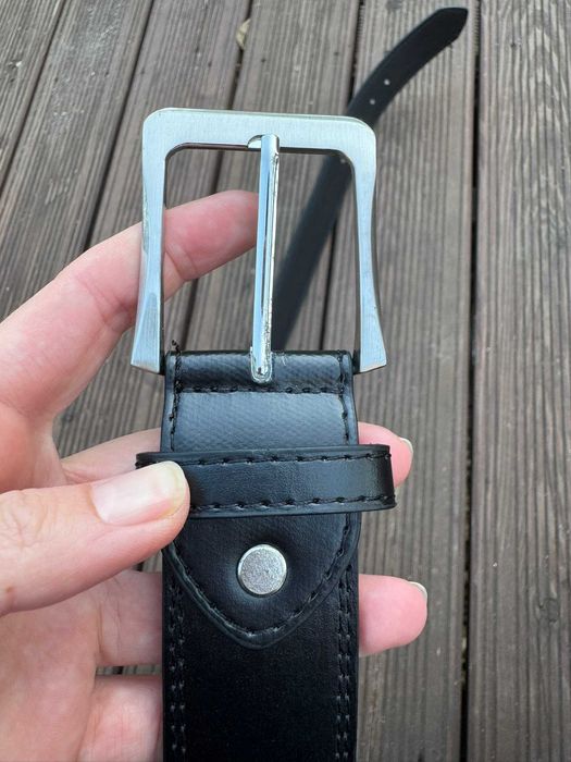 czarny męski skórzany pasek Leather belt