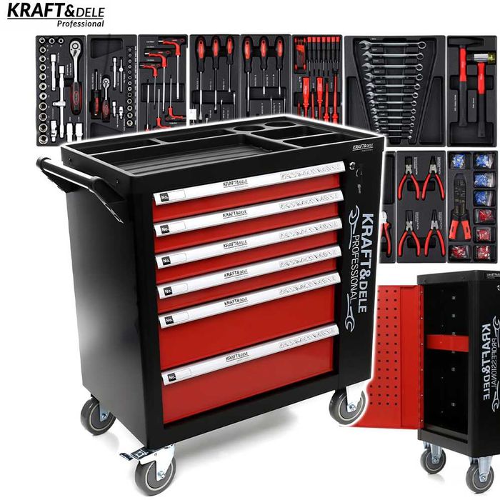 KRAFT&DELE Szafka Narzędzia Wózek Narzędziowy 263 El. 6 Szuflad KD362