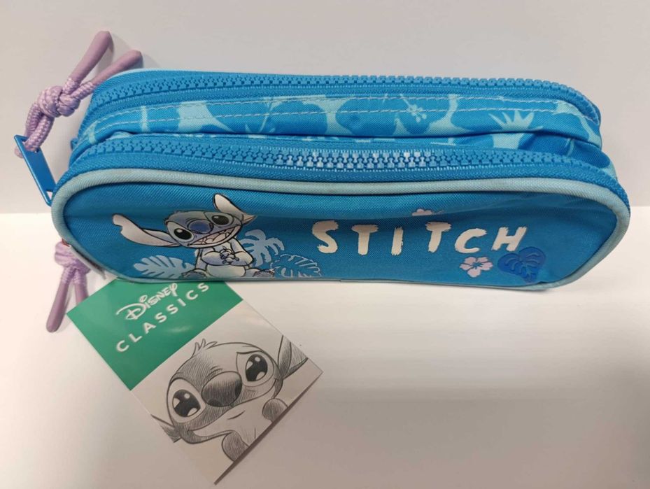 Piórnik szkolny saszetka podwójna Stitch Hawaii
