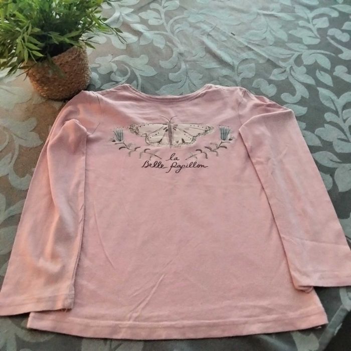 Camisola básica rosa - tamanho 8/9 anos