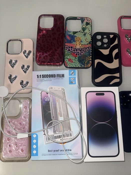 Iphone 14 pro deep purple + apple watch gen 2 super zestaw