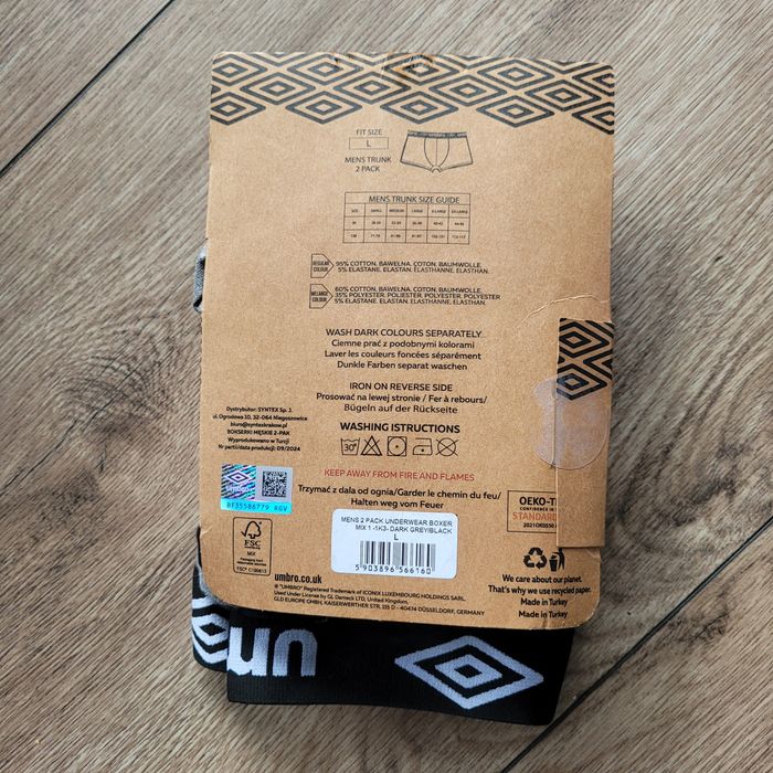 Umbro bokserki męskie 2pak rozmiar L