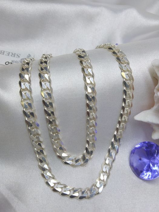 Piękny srebrny łańcuszek 45 cm, srebro 925