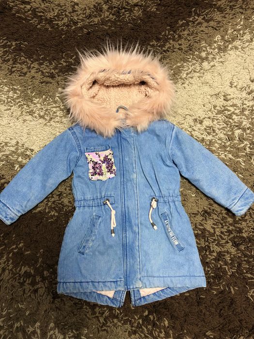 Джинсова парка утеплена, куртка джинсова