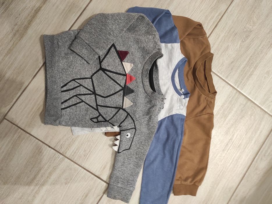 Zestaw 3 szt bluza długi rękaw 74