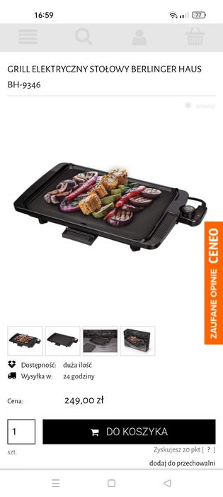 Grill Elektryczny Stołowy Berlinger Haus