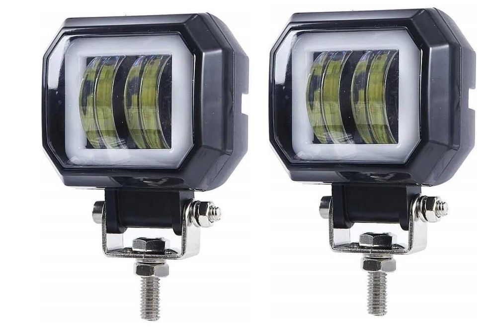 2x Halogen H led + ring angel eyes dalekosięzny