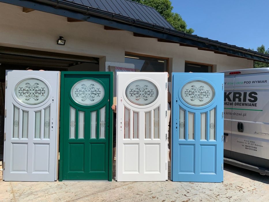 Drzwi Zewnętrzne DREWNIANE Angielskie drewniane  CZYSTE POWIETRZE