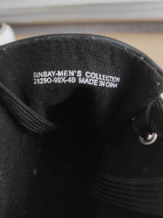 Sinsay кросівки кеди чорні еко-шкіра 40 розмір оригінал ідеал
