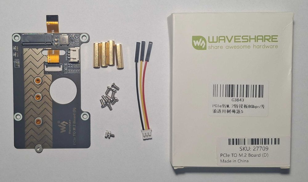 Плата адаптера Raspberry Pi 5 PCIe-M.2 NVMe Protocol