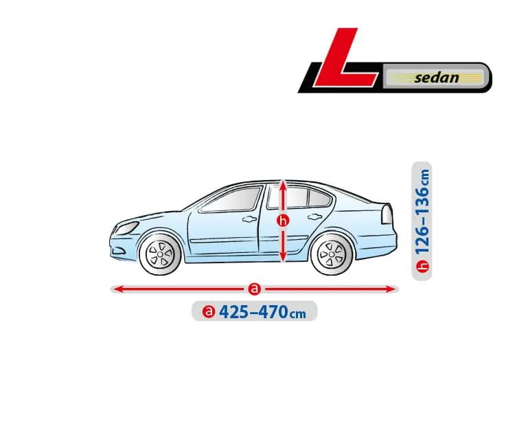 Plandeka Na Auto | Pokrowiec Całoroczny | L Sedan | 425-470cm