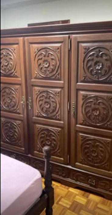 Mobília de quarto vintage,  completa em mogno