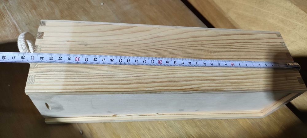 drewniana skrzynka sklejka na prezent wino dekoracja