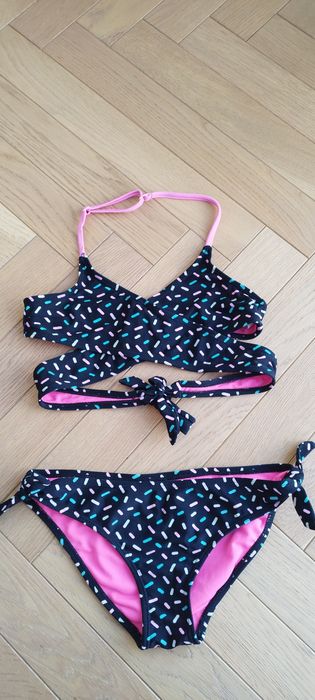 Strój kąpielowy bikini czarny wiązane Reserved 146 152