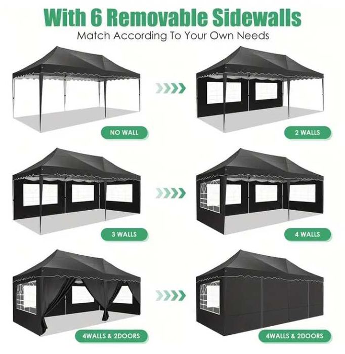 Tendas 6x3, 3x3 dobravéis e outros tamanhos, pop up, com laterais.