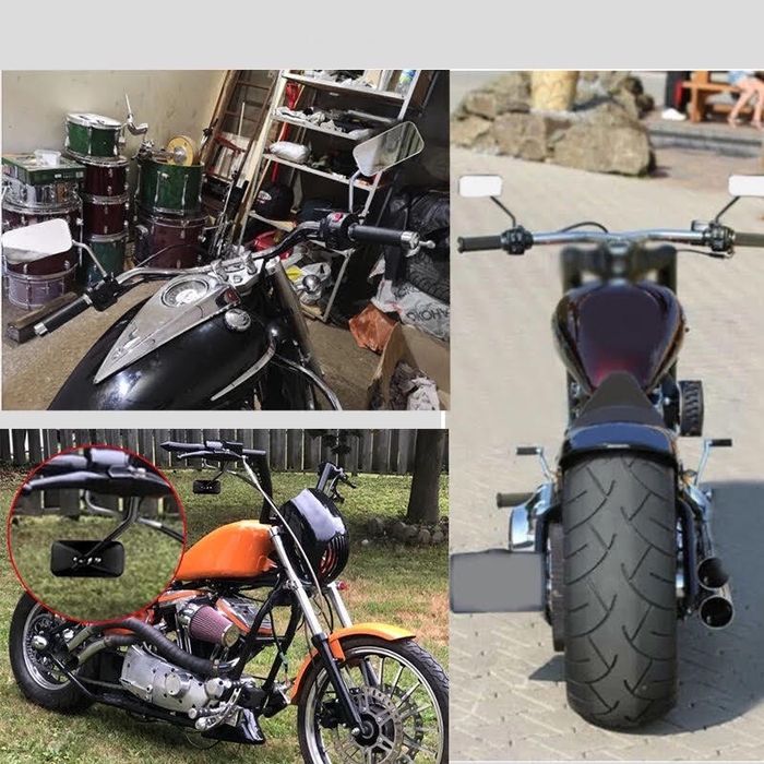 Espelhos Retrovisores Universais para Moto 10mm Redondo/Retangular