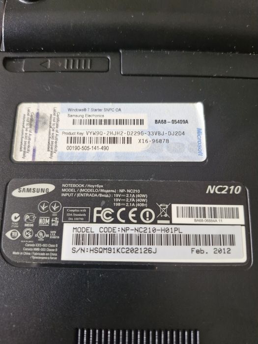 Laptop mały Samsung NC210