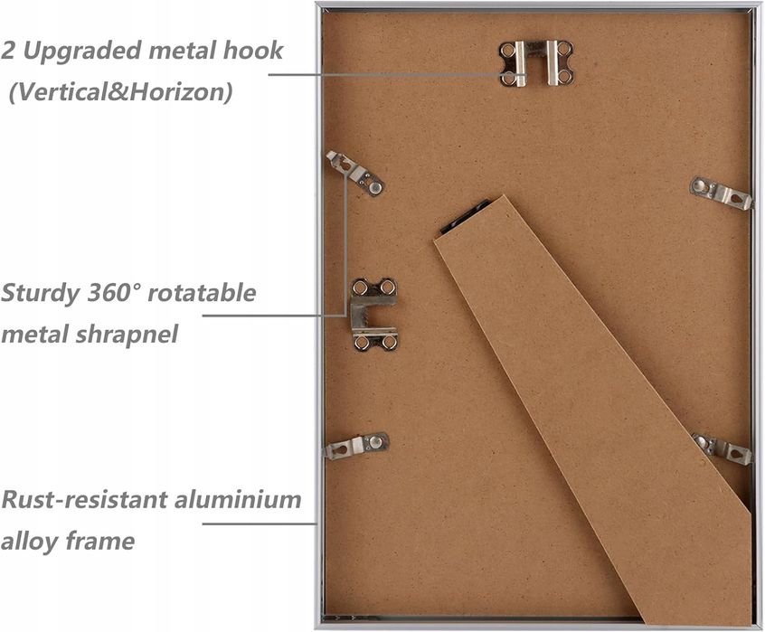 ramki a4 21x30 srebrne zestaw 3 szt aluminium ścienne