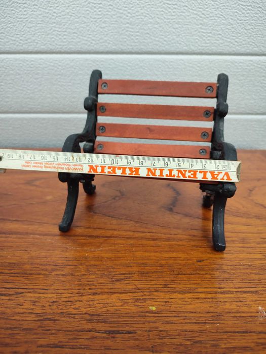 Ławka dla lalki - żeliwna + drewno - vintage - design - F