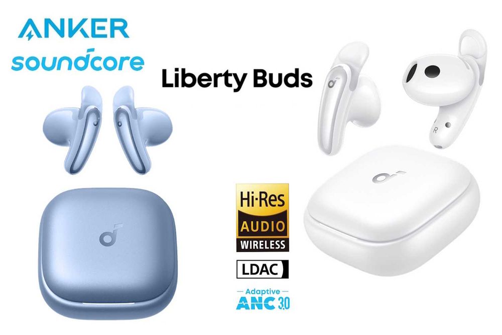 Навушники Anker Soundcore Liberty Buds LDAC Hi-Res ANC AI Translation White/Blue