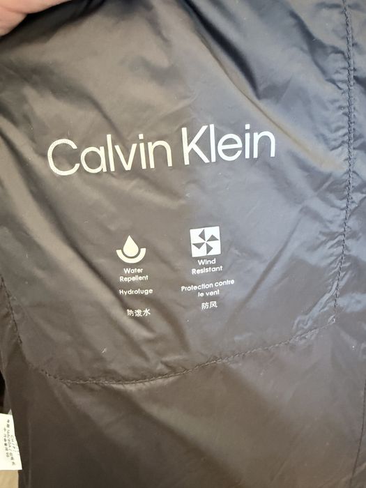 Calvin Klein Jeans długa kurtka puchowa zimowa z kapturem S